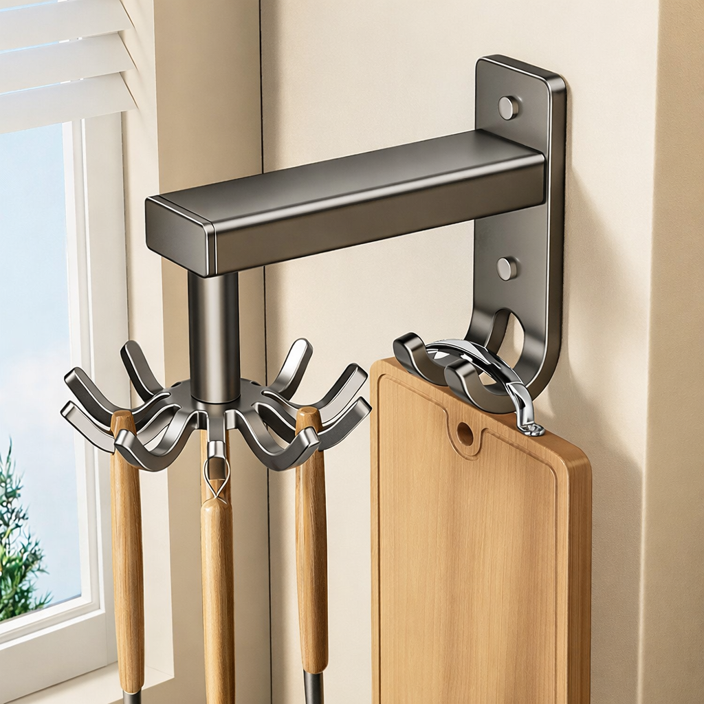 Kitchen spatula rack without holes