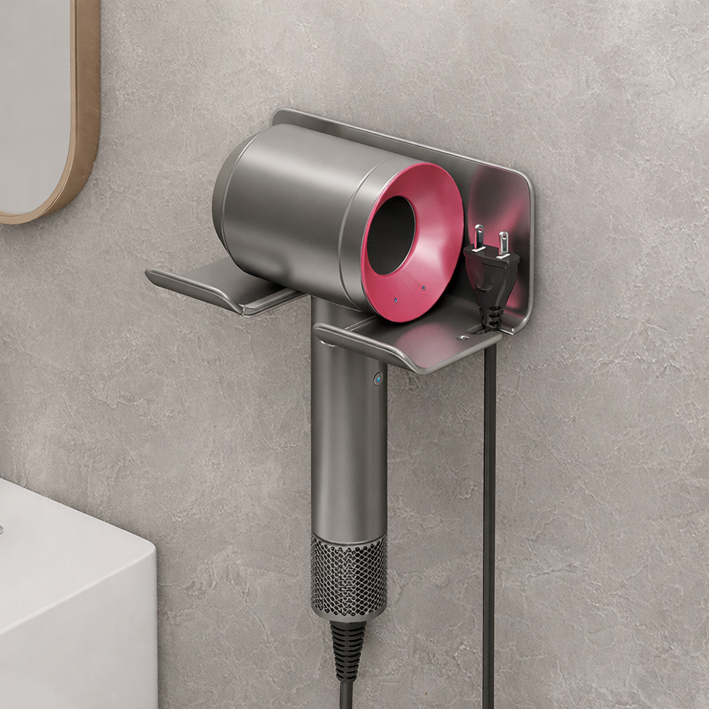 No-hole-punching hair dryer stand