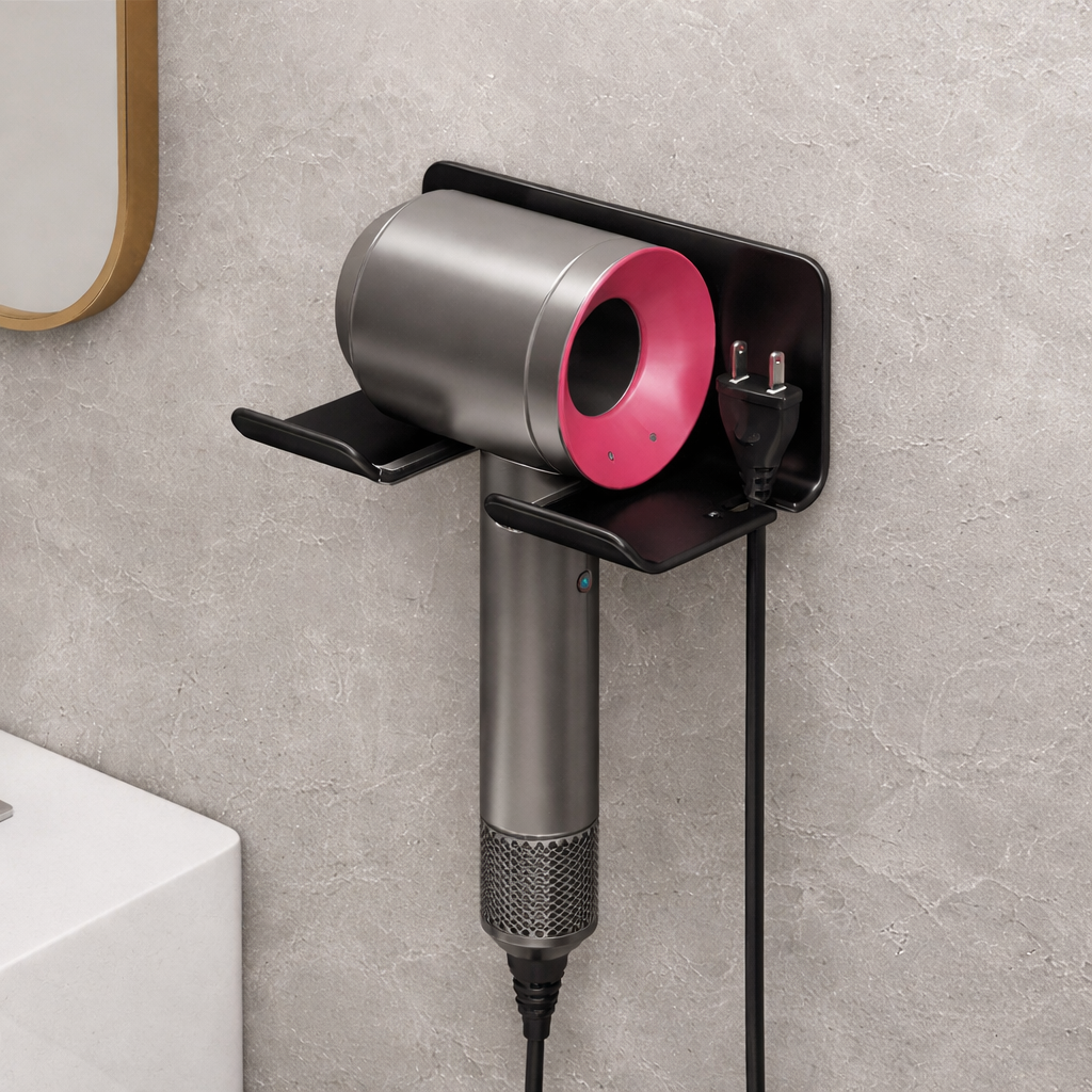 No-hole-punching hair dryer stand