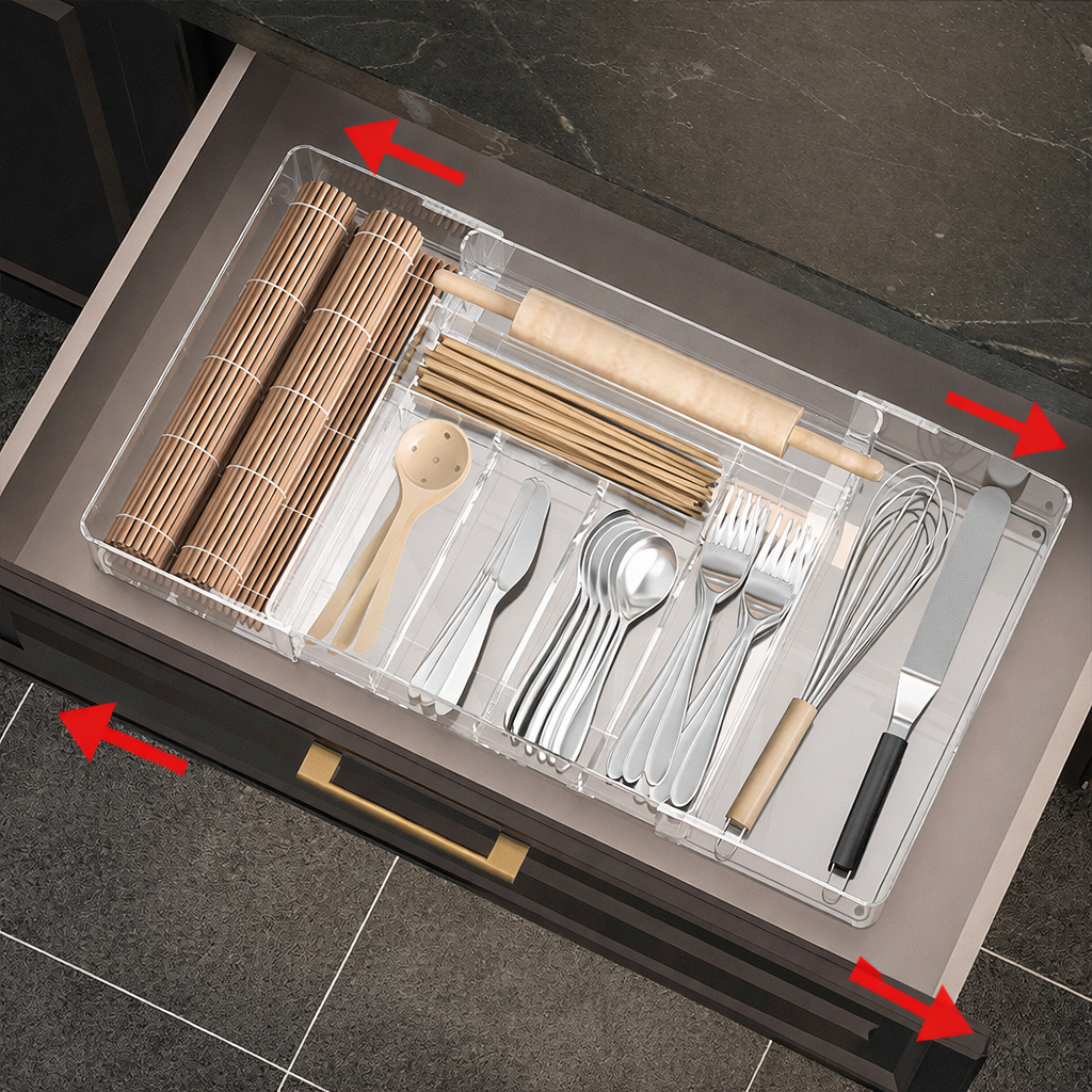 Retractable tableware storage box