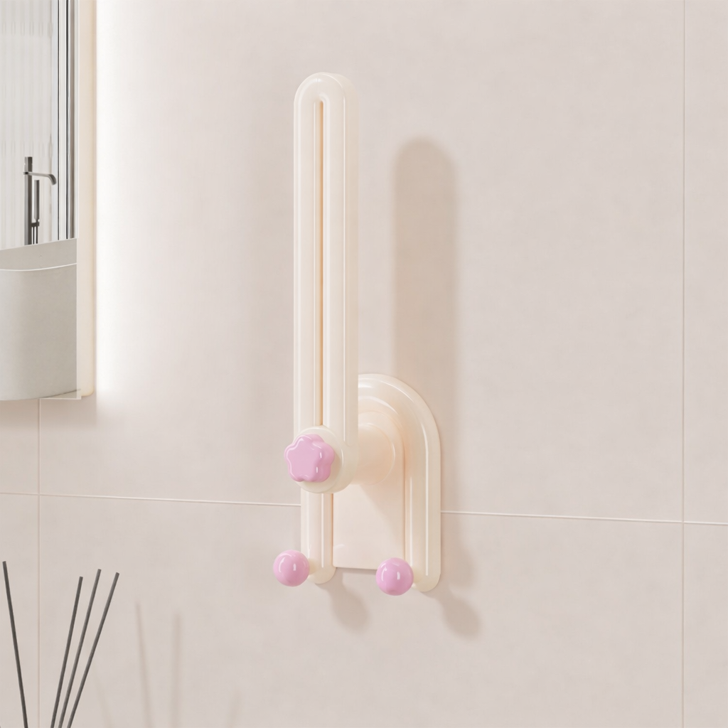 Nail-free wall-mounted hair accessory storage rack