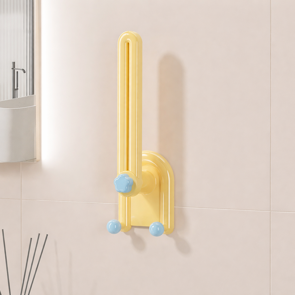 Nail-free wall-mounted hair accessory storage rack