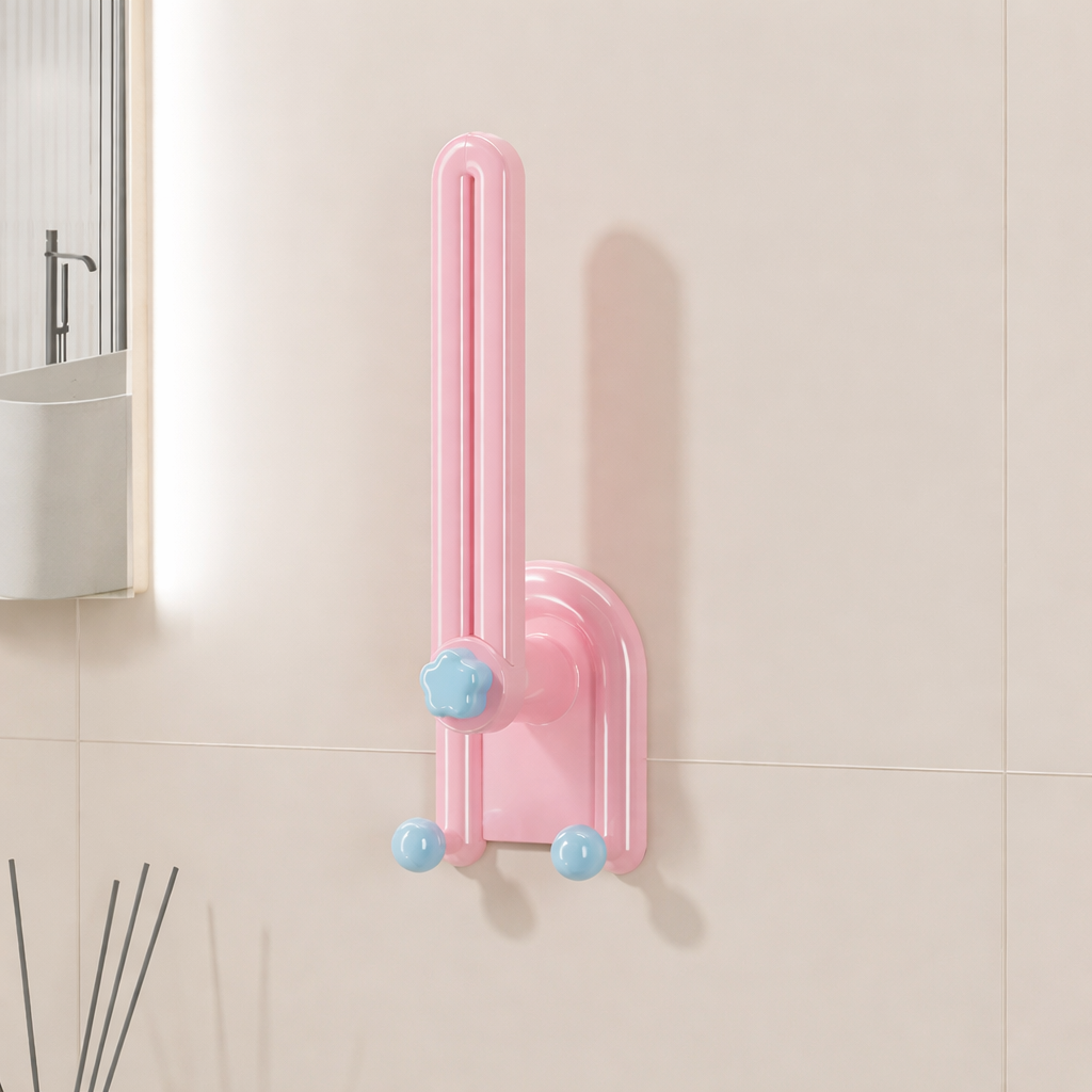 Nail-free wall-mounted hair accessory storage rack